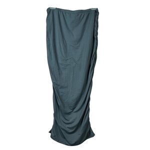 Doublju Gray Ruched Side Maxi Skirt Women Sz XL